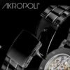 Reloj WINNER Skeleton Dorado Brazalete Negro