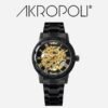Reloj WINNER Skeleton Dorado Brazalete Negro