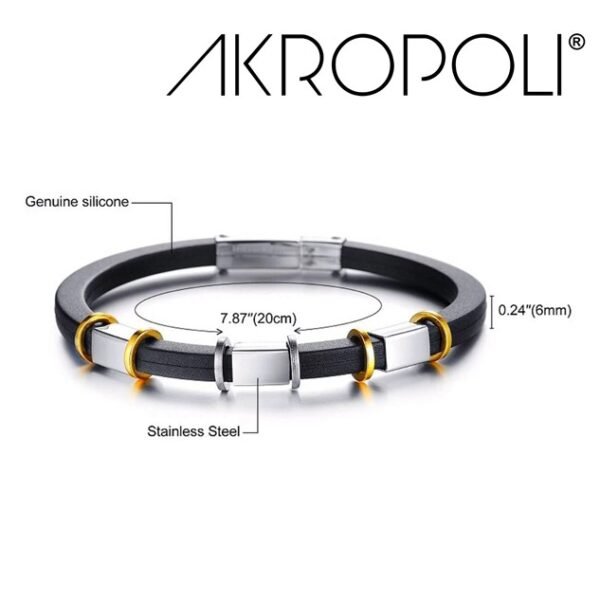 neopreno1-3 Pulsera Dual Élite Banda de Neopreno y Acero Bicolor