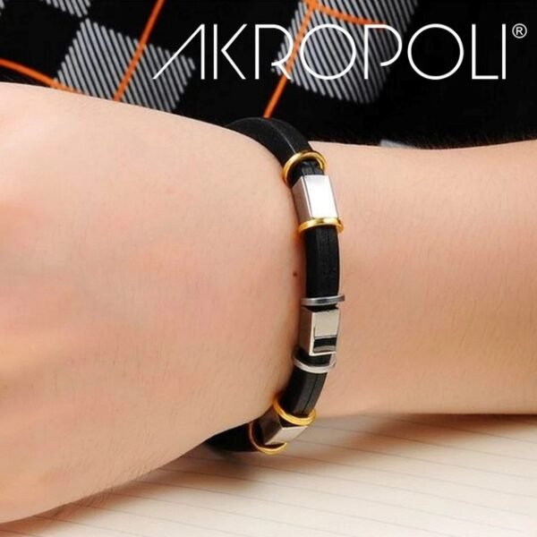 neopreno1-5 Pulsera Dual Élite Banda de Neopreno y Acero Bicolor